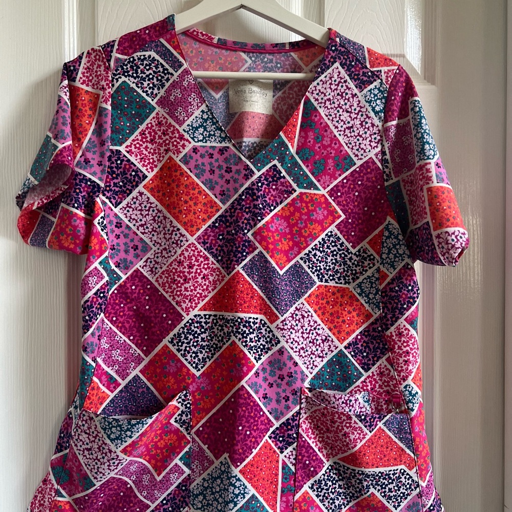 Vera Bradley Patchwork Scrub top